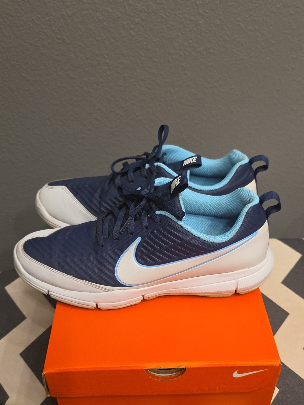 Nike Men’s Navy & Light Blue Golf Shoes